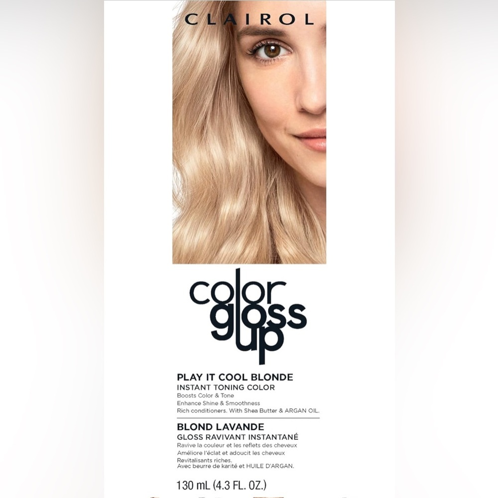 2xCount- Clairol colour gloss up instant toning gloss Play It Cool Blonde NIB